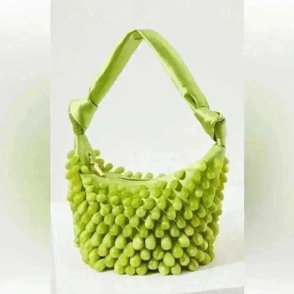 cult gaia Handbags - Cult Gaia Gia Beaded Satin Shoulder Bag